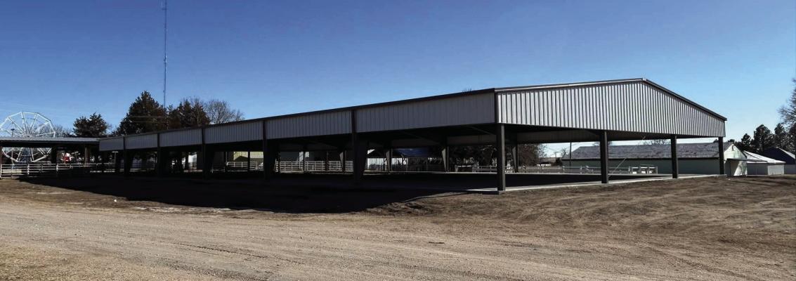 The new Furnas County livestock building is up in time for action during the 4-H shows at fair time.