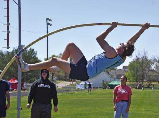 Southwest’s Gage Hammond took first in pole vault at the Medicine Valley Invite Monday, then broke the school record with a vault of 14-2 Tuesday at Gothenburg.
