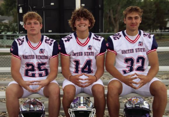 Southwest grad Houston Billeter is pictured with Nebraska teammates Kyan Kramer and Lane Brenneman of Garden County.