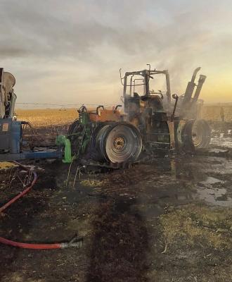 Tractor fire near Edison