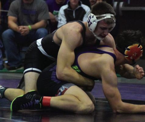 Southern Valley’s Hayden Lans scores a takedown.