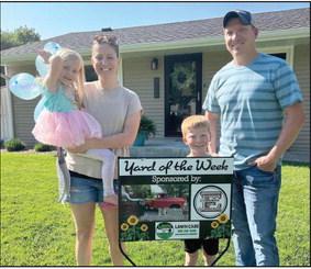 Elwood Chamber of Commerce Yard of the Week, Cassidy and Jessica Laier with Luke and Lily!