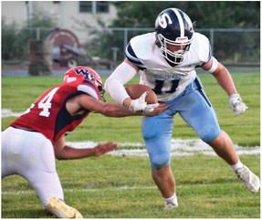 Southwest’s Hunter Blume breaks a tackle.