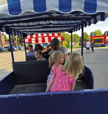 These rides were fun for the kids at the Welcome Back to School Bash in Cambridge.