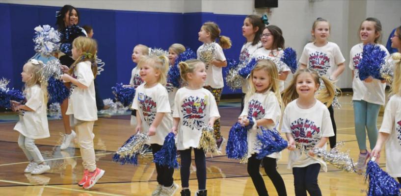 These Southwest “mini” cheerleaders performed during the halftime of the SW vs Bertrand basketball game on Friday night.