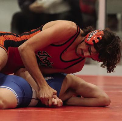 Cambridge’s Dierks Sayer took the title at 138 pounds at the Amherst Invite.