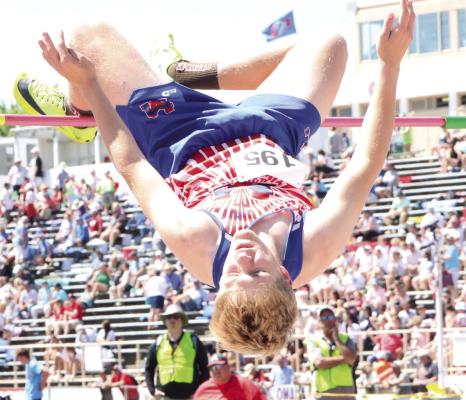 Mason Roblee of Medicine Valley competed in the Class D boys’ state high jump.