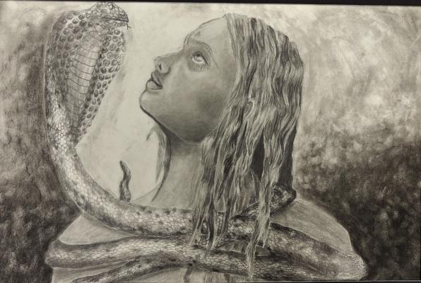 Southwest Medal winner: Teagan Stritt, “Sunset in Hawaii” Acrylic; 1st Honorable Mention: Olivia Minary, “October 2nd” Graphite; 2nd Honorable Mention: Shie King, “Fish Trip - Pitstop” Digital Drawing; 3rd Honorable Mention: Teagan Stritt, “Scratched Swan” Scratchboard