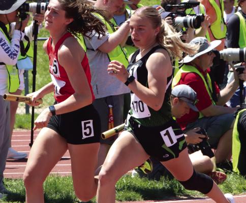 MHC’s Reagan Stengel ran the 4x4 and the 4x8 relays at state.