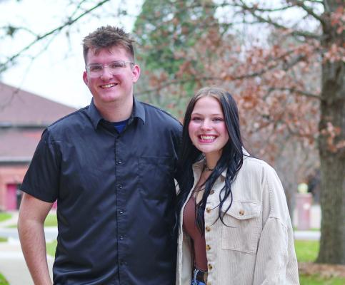 Luke Vandergriend of Adams, Nebraska (left), and Samantha Durre of Elgin, Nebraska (right), pictured on campus at the Nebraska College of Technical Agriculture in Curtis.