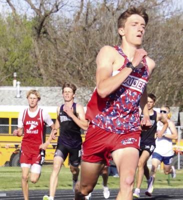 Medicine Valley’s Kael Garrett swept gold in the distance races at the RPAC Track &amp; Field Meet Friday.