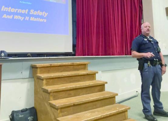 State Trooper Tim Flick gives presentation on On-Line Safety