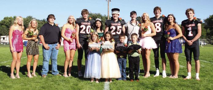 King Ben Harris and Queen EJ Velasquez. Junior attendant Kylie Koeppen. Senior attendants Grace Andrews, Tate Cobb, Joslyn Holtze, Roy Hoelscher, Braden Sandfort, Brooklyn Holtze, Kaden Klumpe, Elisabeth Kubik. Junior attendant Braxton Mitchell. Crownbearers were Avery Carpenter, Wrenley Helms, Walter Banzhaf, Boone Ballou.