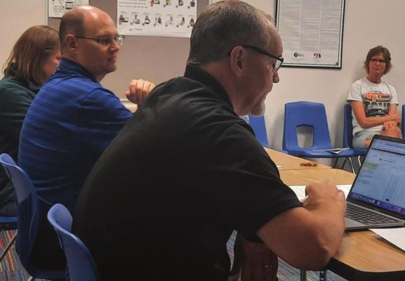 New Arapahoe superintendent Bob Drews and elementary principal Ben Ellis attended their first board meeting Monday night.