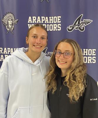 The Girls State Representatives from Arapahoe this year are (l-r) Desi Farner and Grace Andrews. They are sponsored by the Cambridge American Legion Auxiliary Unit 199 and Holbrook Lions Club.