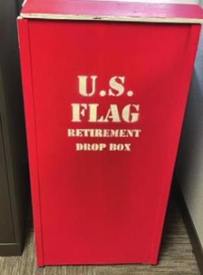 Flag disposal box located at