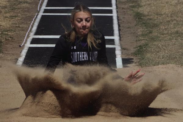 Southern Valley’s Adi Hunt had a dominant day Monday at the Don Stine Invite, capturing gold in the long jump, 200 and 400, while finishing with silver in the 100.