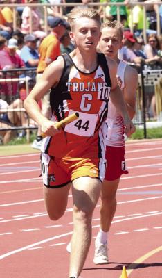 Gavin Gunderson ran in the Cambridge boys’ 4x8 and 4x4 relays