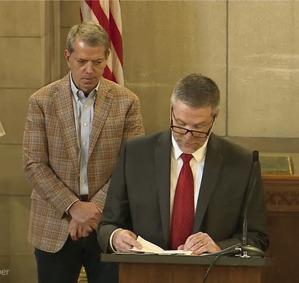 Elwood‘s Hatch speaks at Governor’s Property Tax Press Conference