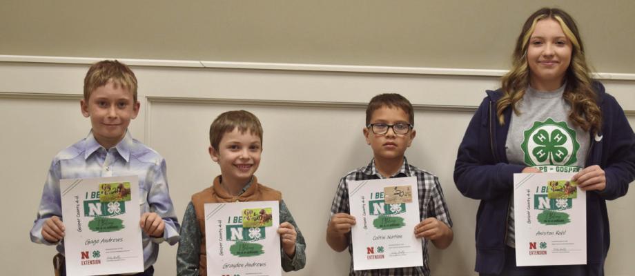 Phelps and Gosper Counties piloted a new award called the I Belong Award. 4-H members were encouraged to express their feelings of belonging through 4-H. The Gosper County 4-H Council recognized Ryan Robison, Grayden Andrews, Coltin Nation, Gage Andrews and Aniston Kohl. They each received a $20 gift card.