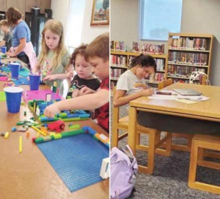 The picture included here shows how well the design of the new library space is working. In the new community room, children were busy playing with Legos, while in another part of the library, an older student found a relatively quiet area to do her homework.