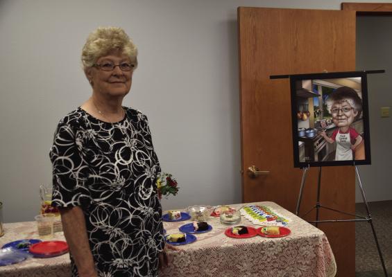 First Central Bank honored Kristie Warner with a retirement celebration on Friday. She has been with First Central Bank for 43 years. Several people came in to help her celebrate with cake and punch.