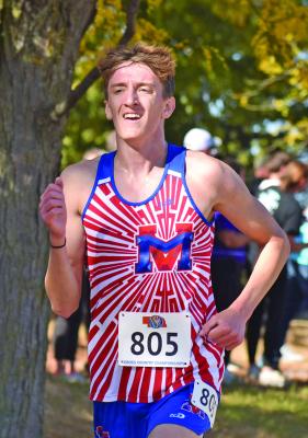 Medicine Valley’s Kael Garrett led local runners at the State Cross Country Meet in Kearney Friday, finishing just three spots outside the medals.