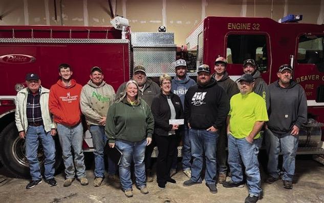 The Beaver City Fire Department recently received a donation from Banner Capital Bank to be used to purchase equipment for the department. Pictured is Lorenda Forbes, Banner Capital Bank representitive and members of the Beaver City Fire Department. The department also received a donation from Steve and Lorenda Forbes as part of a matching donations program from Dyna-Gro Seed sales. Thank you to both businesses for your continued support!