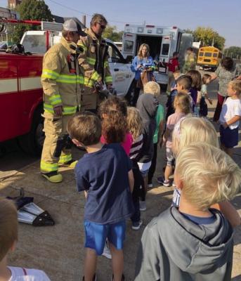 Southwest school elementary students learned about fire safety and prevention from their local volunteer fire fighters last week during Fire Prevention Week.