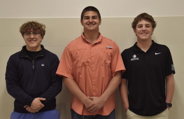 Boys State Representatives from Arapahoe are (l-r) Wyatt Soncksen sponsored by the American Legion Post 96 Arapahoe/Holbrook Lions Club. Trey Downey and Briggs Hill sponsored by Arapahoe American Legion Post 96.