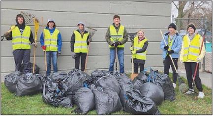 On Saturday, April 15, the Arapahoe Chapter of the National Honor Society completed their annual park clean-up. The members raked and collected 28 bags of trash and leaves from the city park and the ballfield. Marcia Foley is the group’s sponsor. Photo from left to right: Titus Goshert, Jacob Moore, Cadence Carpenter, Campbell Schutz, Sage Larson, Emerson Swanson, and Anna tenBensel (Gentry Warner participated but is not in the photo) .