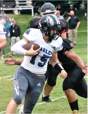 The Eagles’ Kody Collins rushed for two touchdowns in last week’s victory at Sandhills Valley.