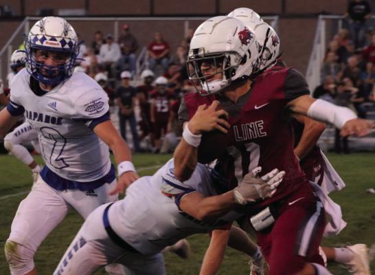 Hi-Line’s Ryker Evans led the Bulls with 189 yards and four touchdowns against Arapahoe Friday.