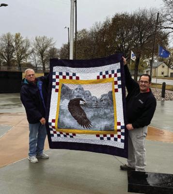 Bob Vorhies (Army 2001-2004) was presented his quilt last Thursday in Holdrege by Bill Erickson.
