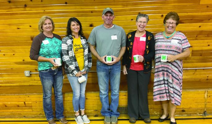 Frontier County 4-H Organizational Leaders Helen Jurjens, Nichole Littell, Chad Stengel, Susan Nutt, Gail Jurjens.