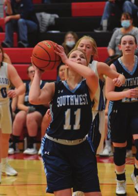 Southwest’s Haylee Adams scores inside.