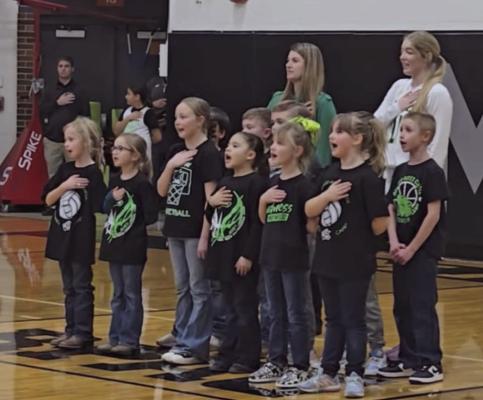 Maywood Second Graders Sing National Anthem
