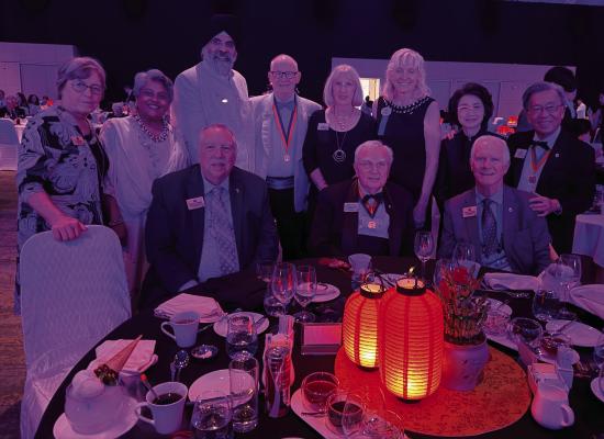 At a Lions International Dinner in Hong Kong in July, Randy and Kathy Heitmann of Cambridge were joined by friends from India, Thailand and New Zealand as well as others from the States.