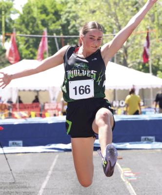 MHC’s Blayklee Farr jumped 15’7.5” in the long jump at the state meet.