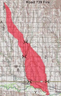 The shaded area of the map above depicts areas that burned in Thursday’s wildfire.