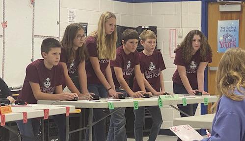 Elwood Elementary Quiz Bowl team (top photo) competing at the Arapahoe Quiz Bowl meet last week.