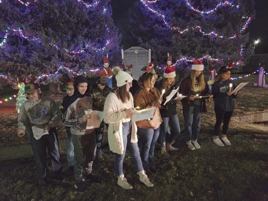 Southwest National Honor Society students sang carols at the Bartley Young Guns Christmas Extravaganza