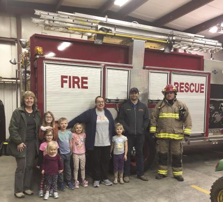 The Head Start program held a hot dog supper and fire safety lesson at the Holbrook Fire Barn on Tuesday, January 17th. Giving the demonstration from the Holbrook Fire Department was Wes Hock and Thomas Ahrens.