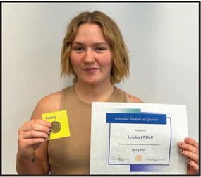 Leigha O’Dell was chosen as the Arapahoe Student of the Spring Quarter for our Rotary Club. She made a video that will be shared with our club since she was busy with her activities the day we planned to zoom with her. Congratulations and Good Luck Leigha on your future.