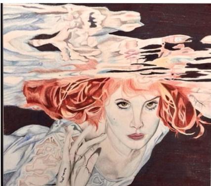 Paxton’s Mercy Egan received the honor of Best in Show of the RPAC Art Show with this work called “Pale Waves.” 
