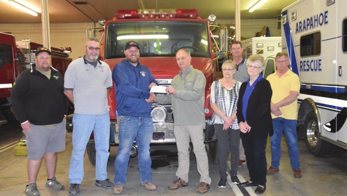 Arapahoe Area Foundation presents $10,000 donation to the Arapahoe Fire Department