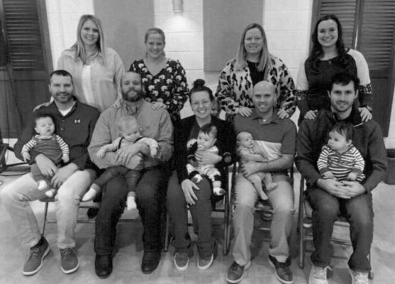 St. John’s Altar Society hosted its second annual Baby Celebration on Sunday, March 11 with a special coffee and rolls following Mass. Shown above is a picture of the five new parishioners with their proud parents. Father Ken Wehrs presented each child with a Bible and a blessing for their parents. This annual event is being hosted to celebrte “Life, Love and Parish Community”.