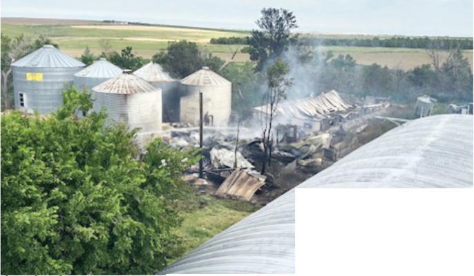 Barn burns overnight northwest of Cambridge
