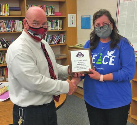 Elwood Board thanks Jorges for 16 years of service