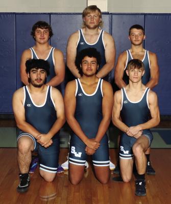 The Southwest Boys Wrestling Team is pictured, from left, Front Row - Luis Escobar-Salas, Jakub Walz, Mitchel Stritt; Back Row- Tyler Ellis, Clayton Hardy, Carter Van Pelt. Photo Courtesy of H20 Photography.